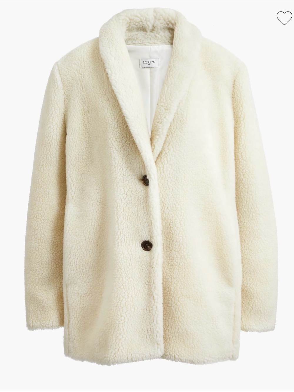 Jcrew Factory Women’s Teddy Fleece button up shawl collar coat medium VGUC
